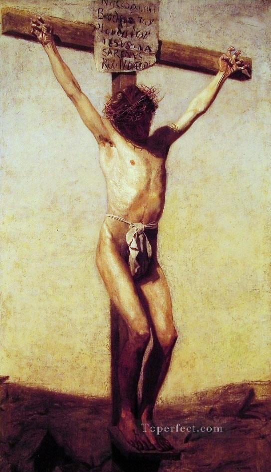 La crucifixion religieuse Thomas Eakins Religieuse Christianisme Peintures à l'huile